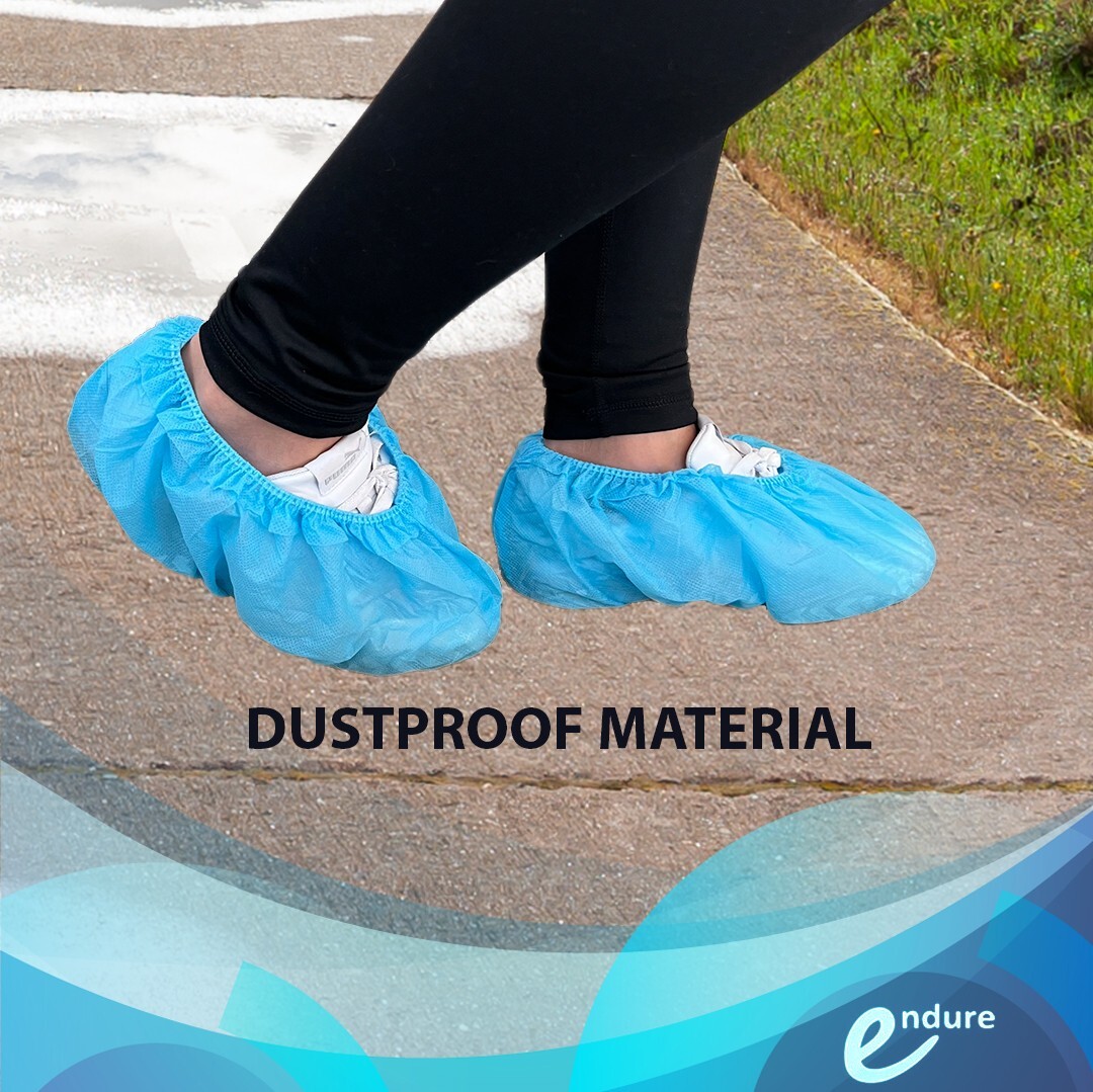Disposable Waterproof Shoe Cover Nonwoven PP, Anti-Skid, Case of 400 Blue & Pink