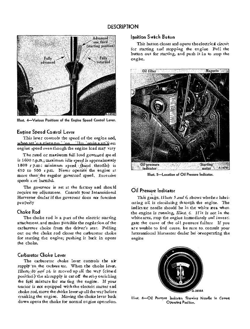 Operator Instruct Maint Manual Fits McCormick Farmall Cub 4-Cyl 1600 RPM 1949