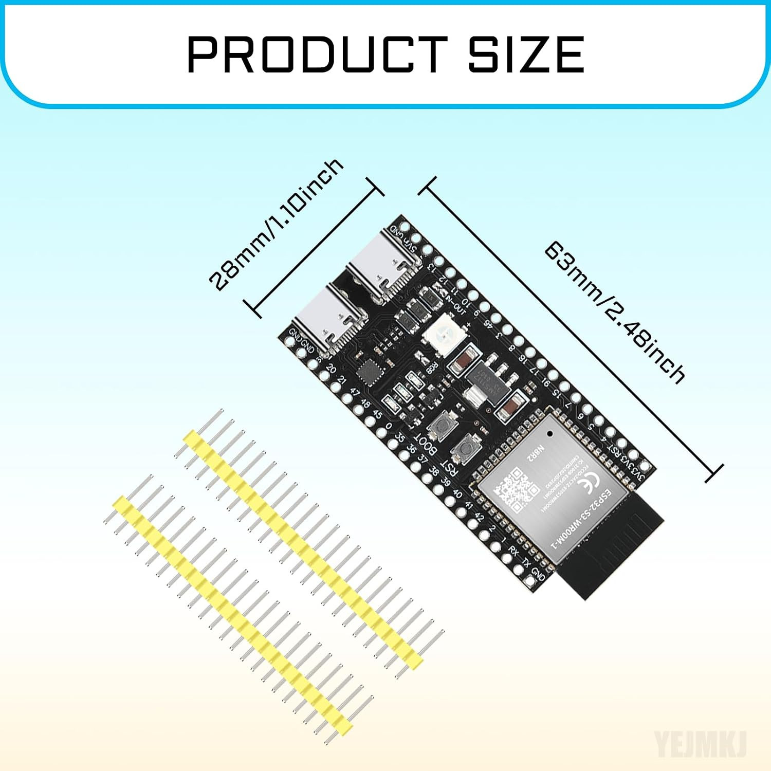 2Pcs Esp32-S3-Devkitc-1-N8R2 Development Board ESP32 S3 Wifi + Bluetooth MCU
