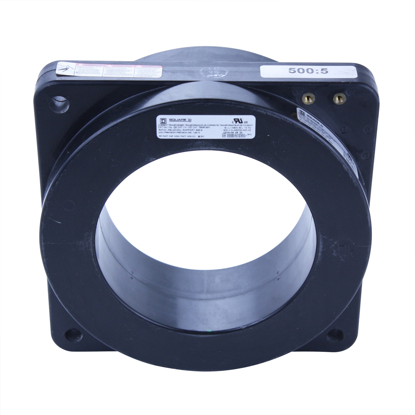 SQUARE D 780R-501 780R501 780R 500:5 600V BUSHING INSTRUMENT CURRENT TRANSFORMER