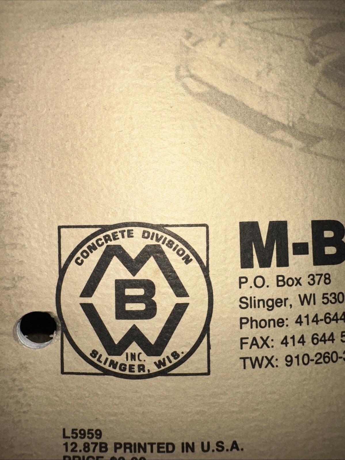 M-B-W ( Parts List & Service Manual ) Trowel Concrete Finishing Machine #2