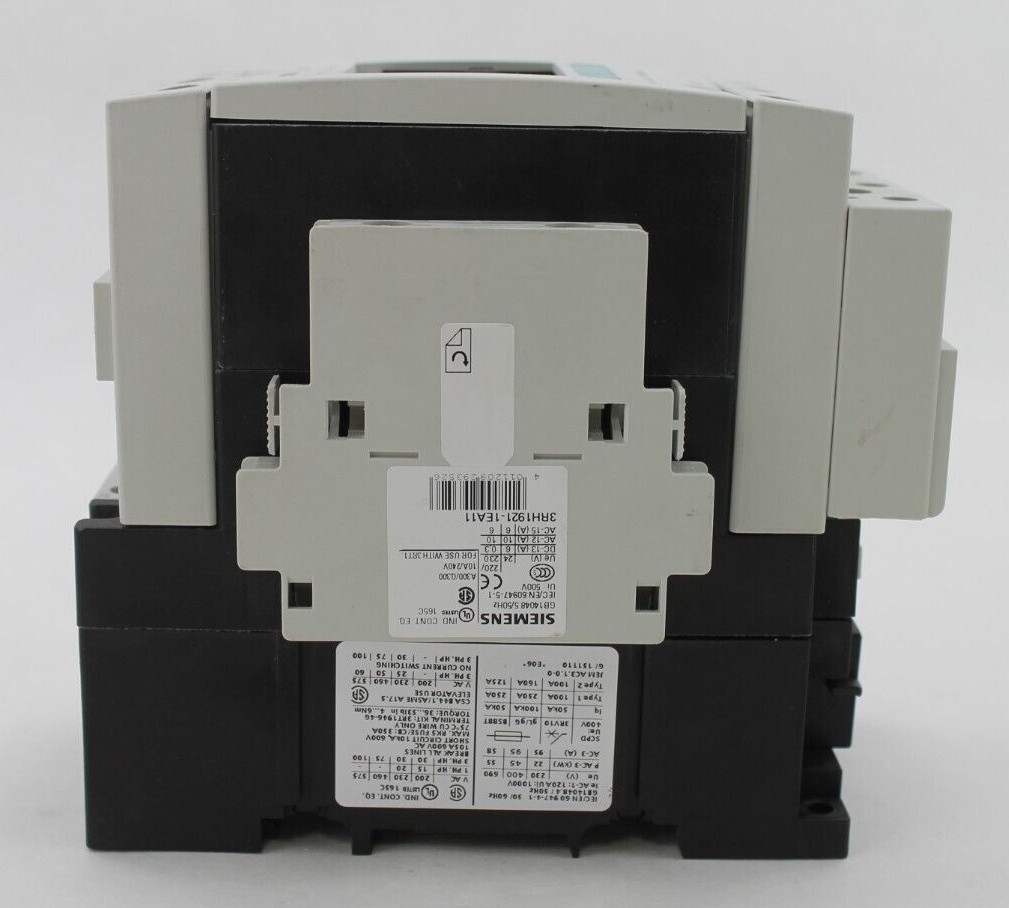 Siemens 3RT1046-1AV60 Contactor + 3RH1921-1EA11 Auxiliary