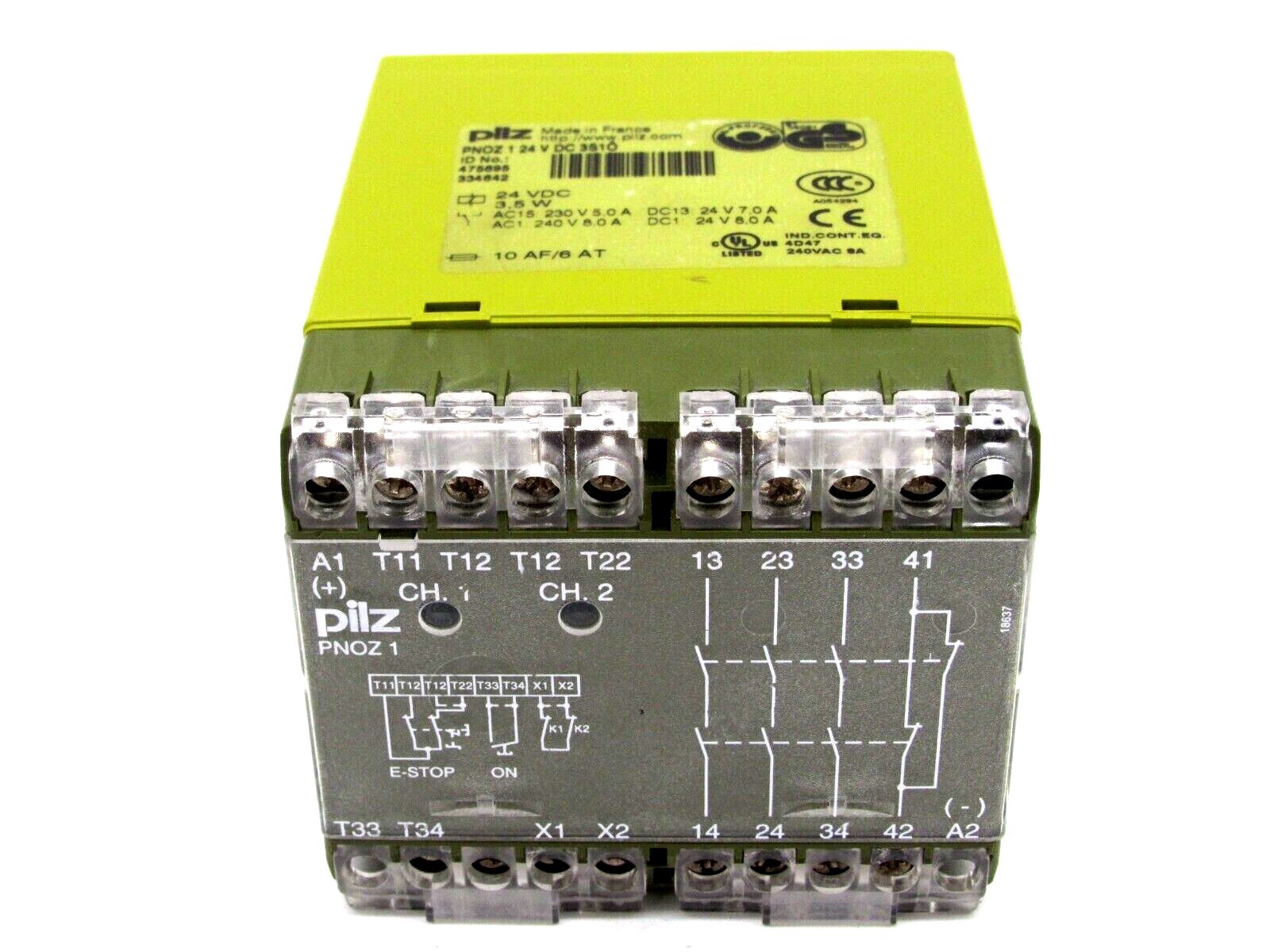 USED PILZ PNOZ-1-24VDC-3S10 SAFETY RELAY 475695 PNOZ124VDC3S10