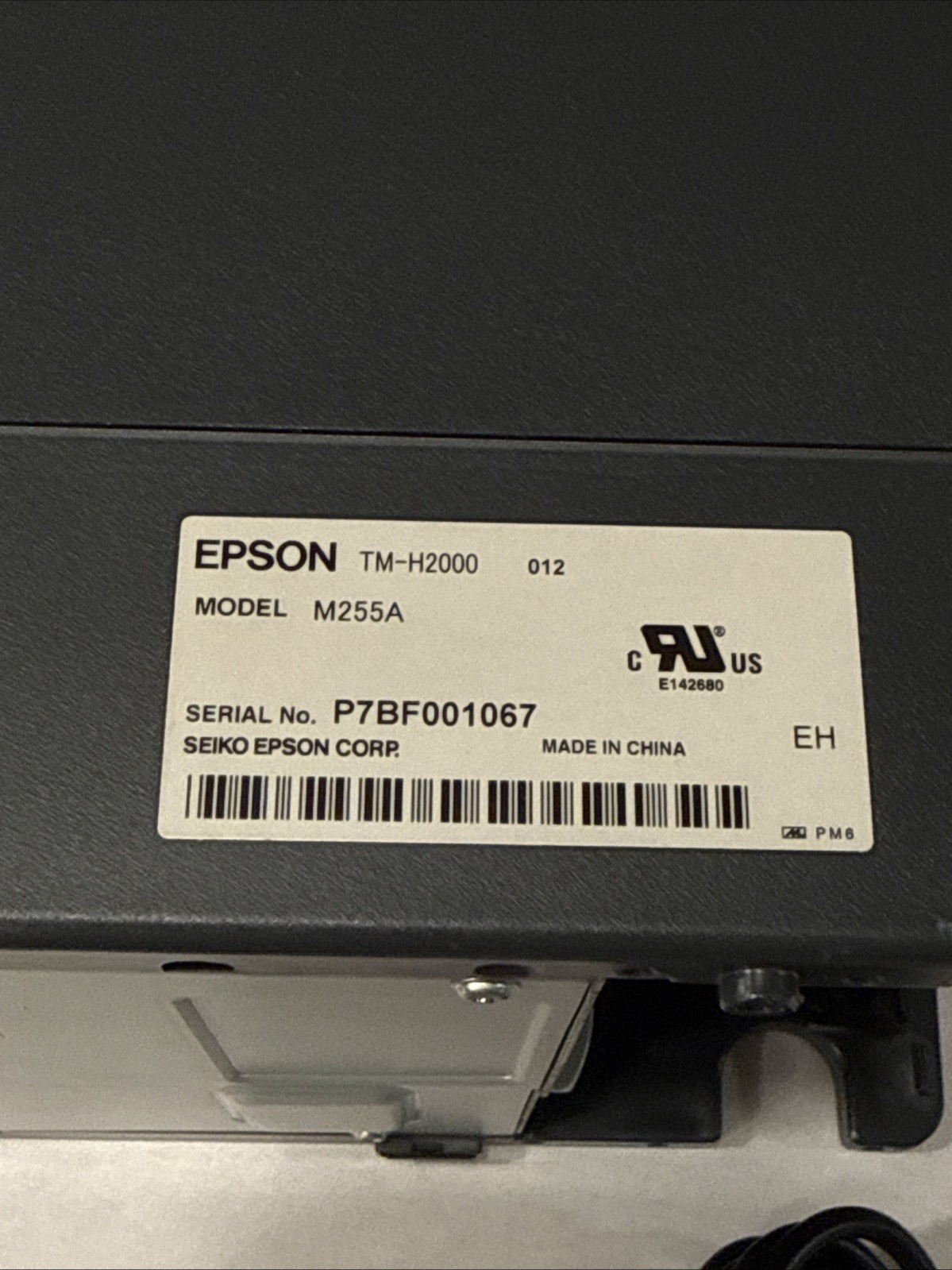 Epson TM-H2000 M255A Thermal POS Receipt Printer With Power Cord & USB Cord