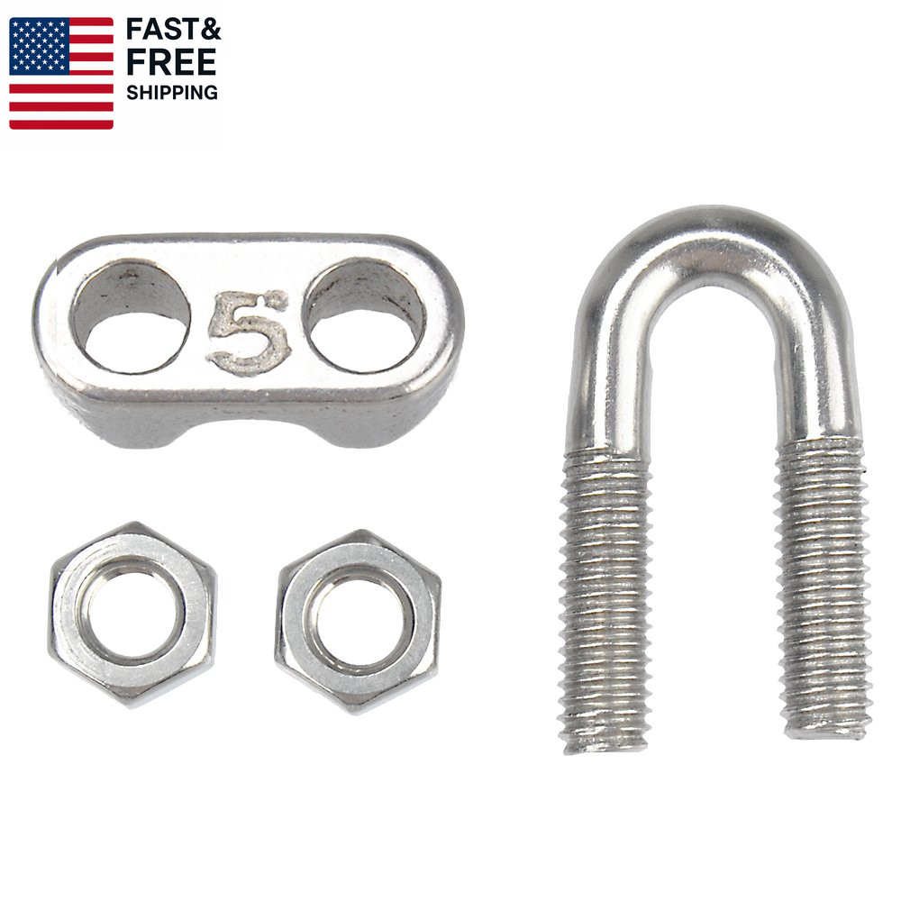 20PCS 3/16 Inches M5 Stainless Steel Wire Rope Cable Clip Clamp