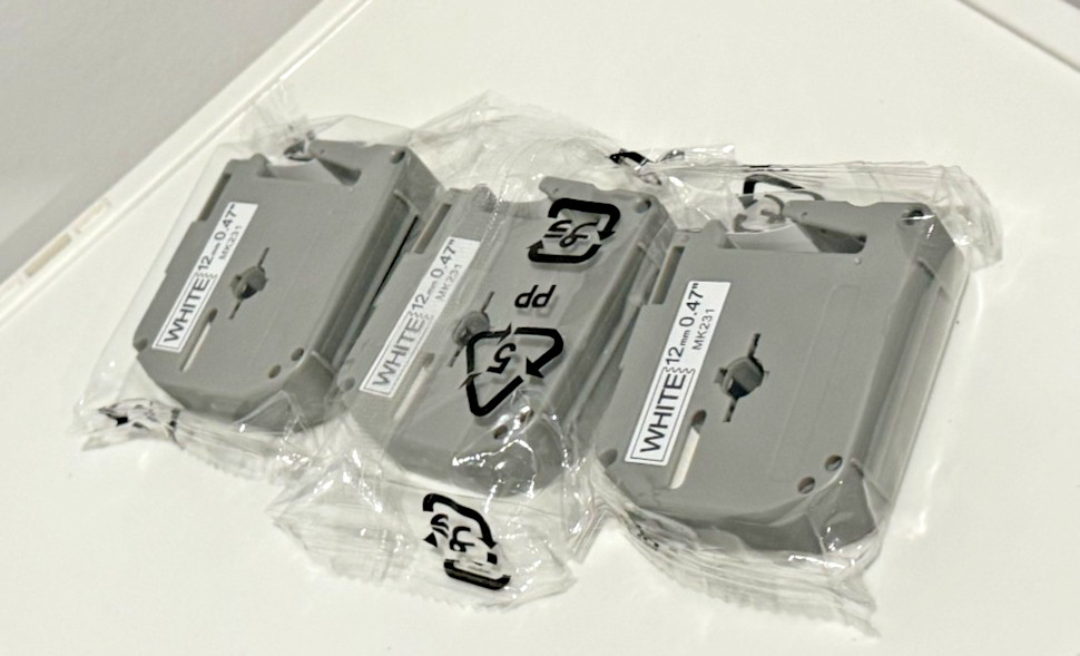 Compatible Brother P-Touch Labels White Tape 12mm(.47 inches) Adhesive MK231 3PK