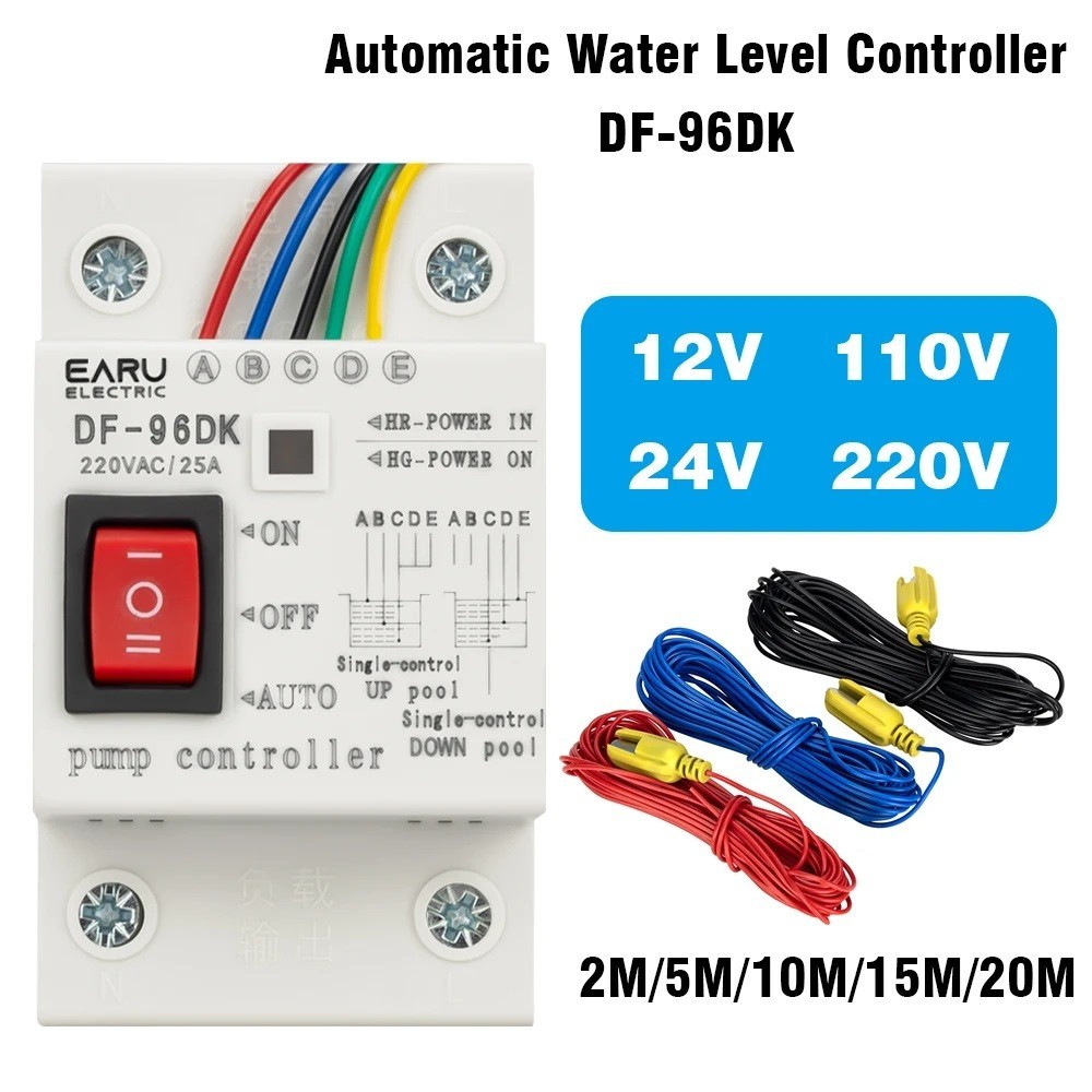 Automatic Water Level Controller 110V 220V 25A Pump Sensor Switch With Probes