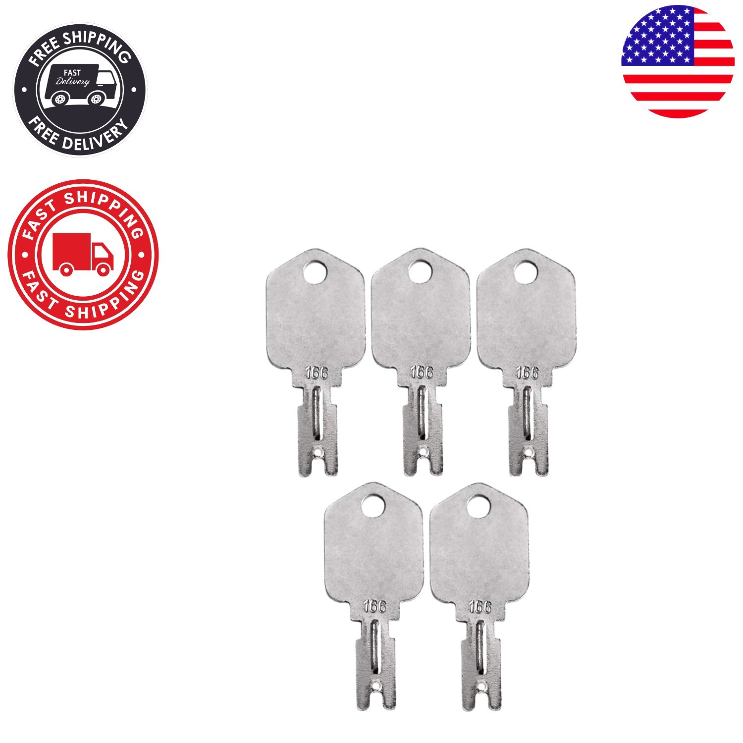 Universal 5 Pack of Forklift and Heavy Equipment Keys – Fits Multiple Brands