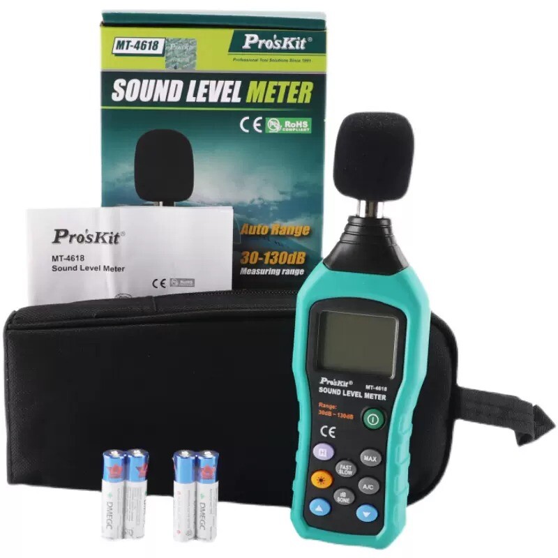 Precision Noise Tester, Automatic Large Range Backlit LCD Digital Display