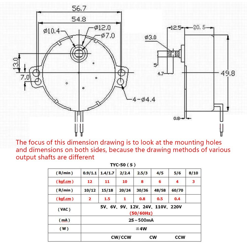 Fielect 2Pcs Synchronous Motor AC 110V 30-36RPM, 30-36RPM CW/CCW