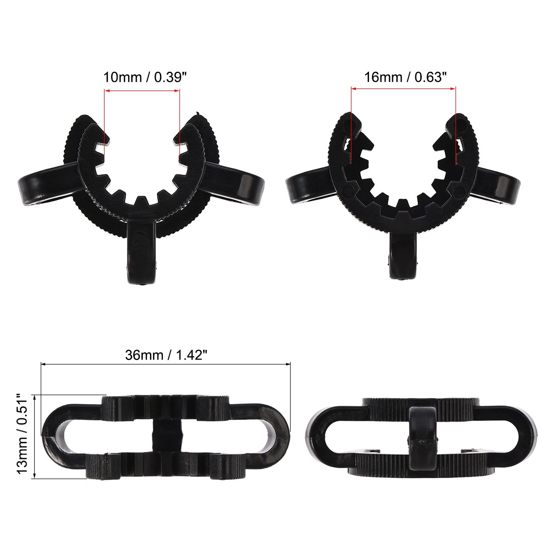 5Pcs Lab Joint Clip Plastic Clamp for 14/20 or 14/35 Glass Taper Joints Black