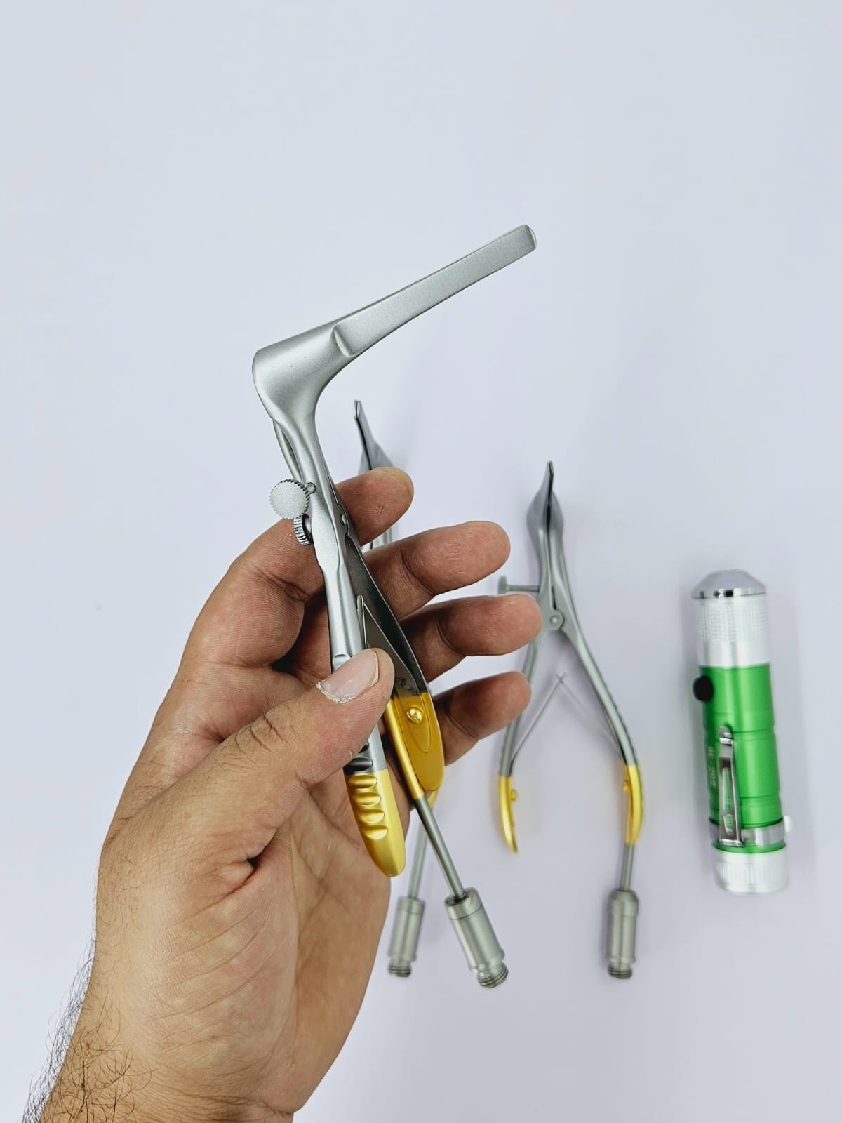 Cottle Nasal Speculum 55,65,75 mm With Fiber Optic Light Guide 4 PCs Set