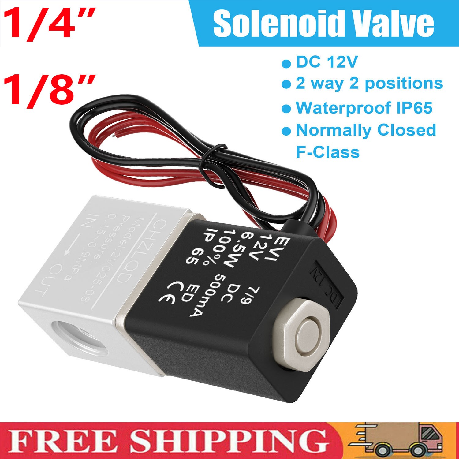 1/4″ Inch Electric Air Water Fast Response Solenoid Valve Normally Closed 24V DC