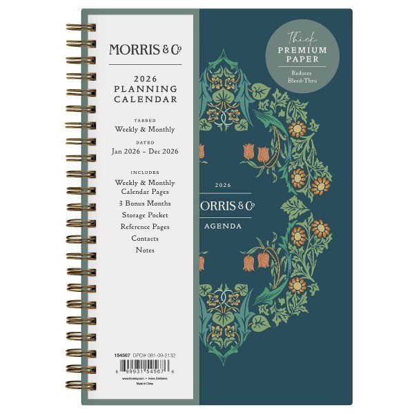 5"x8" 2026 Weekly/Monthly Wirebound Planner Hardcover Blackthorn Blue