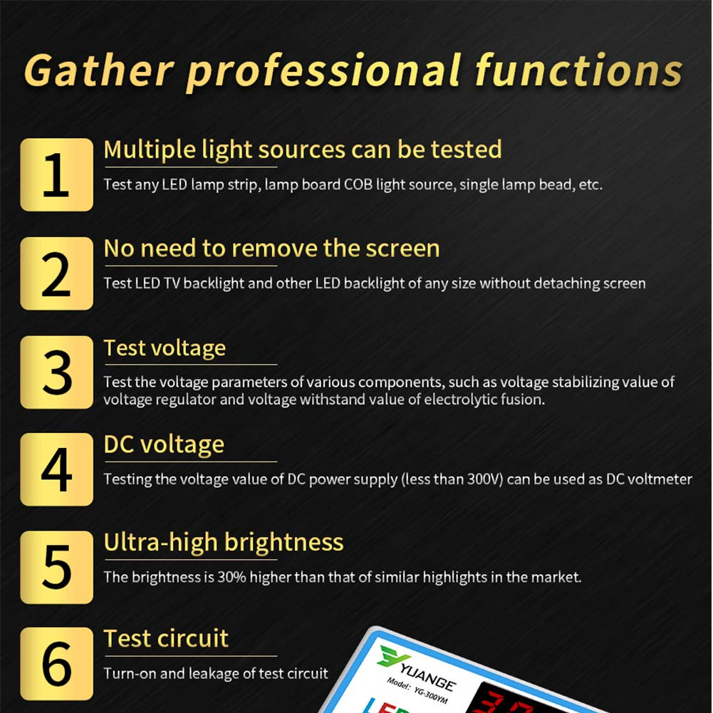 LED Backlight Tester for TV, LED Lamp Test Tool for All LED Lights, 0-300V Outpu