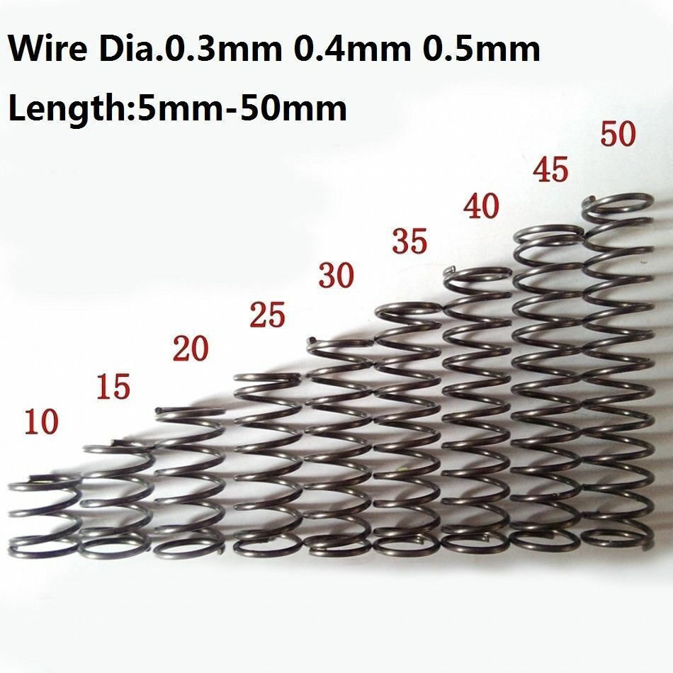 10 Pcs Small Springs Compression Spring Steel Wire Dia.0.3mm-0.5mm OD 2mm-10mm