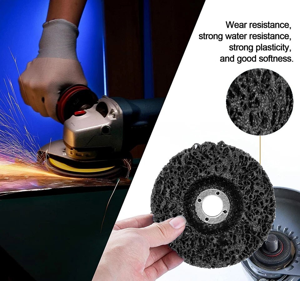10 PCS 4.5″ x 7/8″ Black Poly Strip Discs, Rust Paint Oxidation Remover