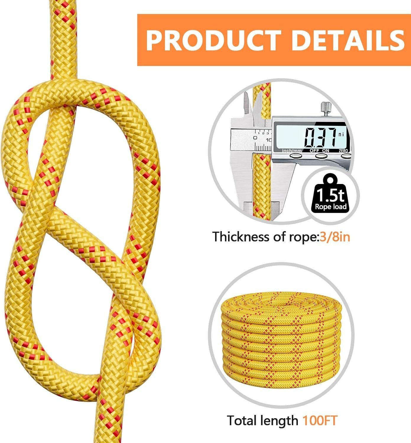 X XBEN Arborist Throw Line Kit – 150ft Slick Rope & 9/11/15oz Throw Weight
