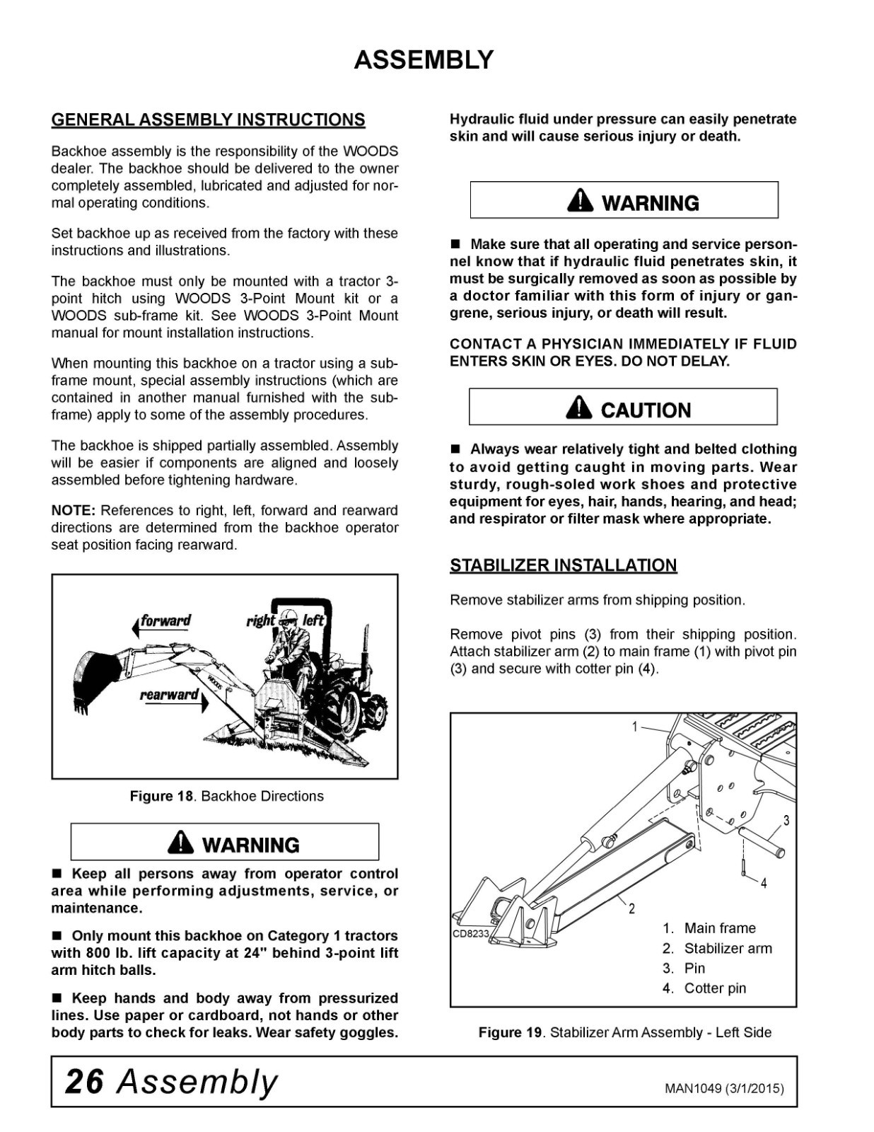 Backhoe Loader Operator Manual Fits Woods BH65 BH75 – Printed Manual