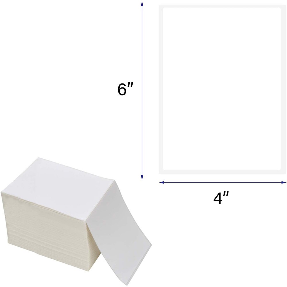 Direct Thermal Shipping Label 1000 Labels / Stack Fanfold 4 x 6 Inch Fan Fold