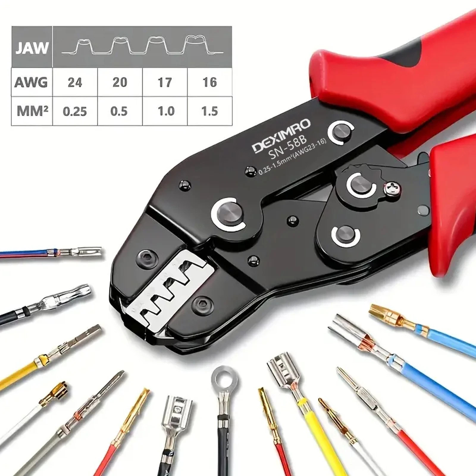 Ratchet Crimping Pliers Insulated Terminal Wire Cable Connector Crimper Tool US