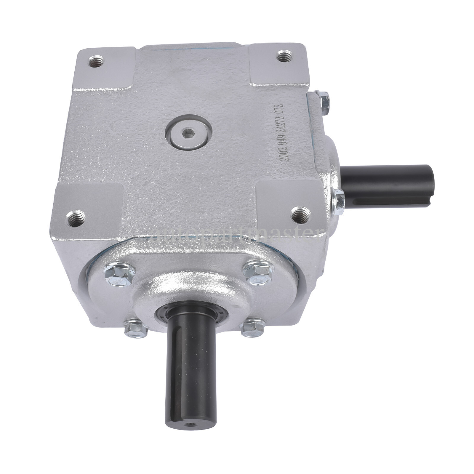 40 HP 1,800 Max RPM Right Angle Bevel Gearbox with 2 Keyed Shafts CW/CW 1:1