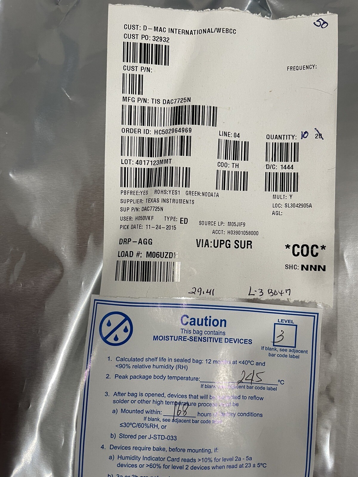 DAC7725N IC DAC 12Bit V-OUT 28-PIN PLCC TEXAS INST. (LOT OF 1)