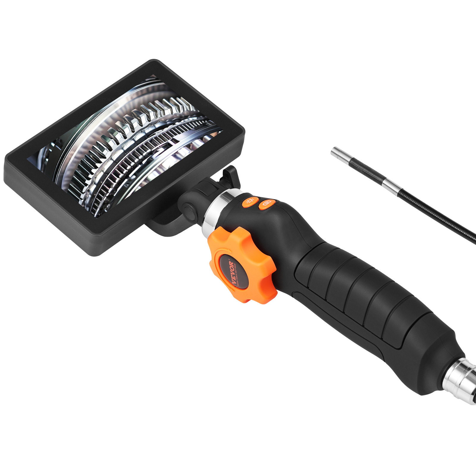 VEVOR Borescope Endoscope Two-Way 180° Articulating 5″ IPS 8X Zoom 6.4mm Lens