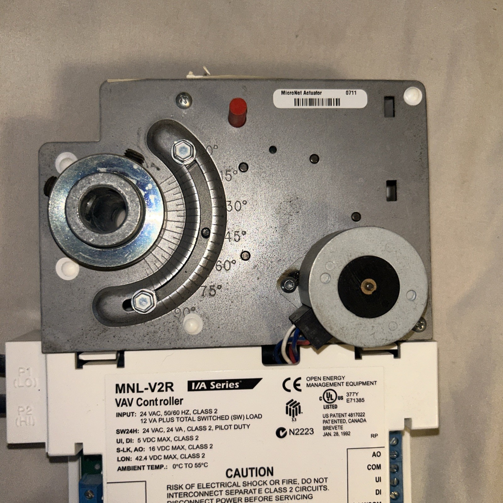 TAC Schneider Electric MNL-V2R; I/A Series VAV Controller read description