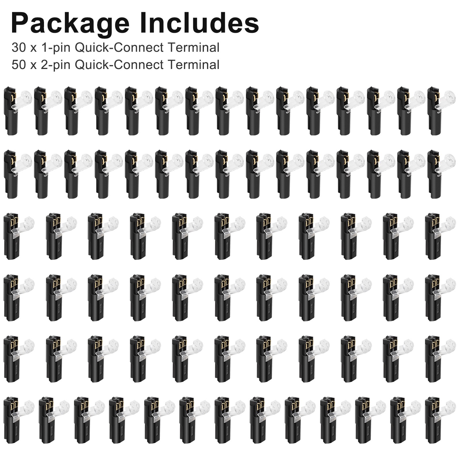 100 PCS Plug-In Quick Wire Connectors, Reusable Clamp Terminal Blocks for Cables
