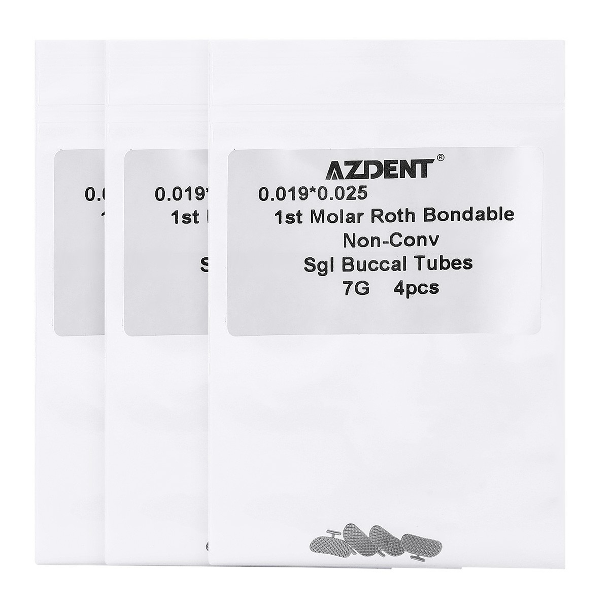Dental Orthodontic Bondable Non-Convertible Rectangle Tube Roth 0.019*0.025