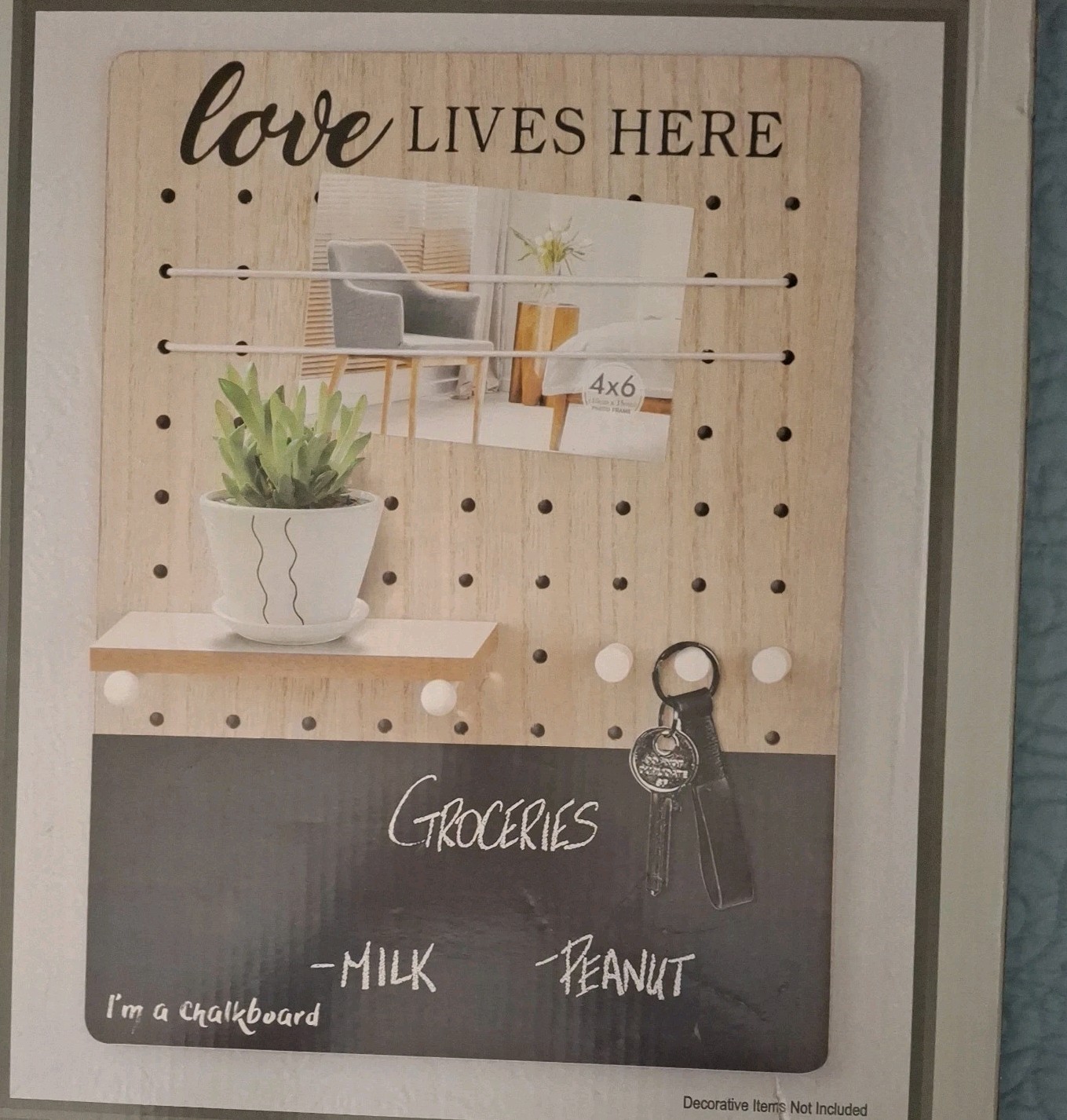 Trueliving Pegboard Wall Organizer Chalkboard 11.8in X 15.7in