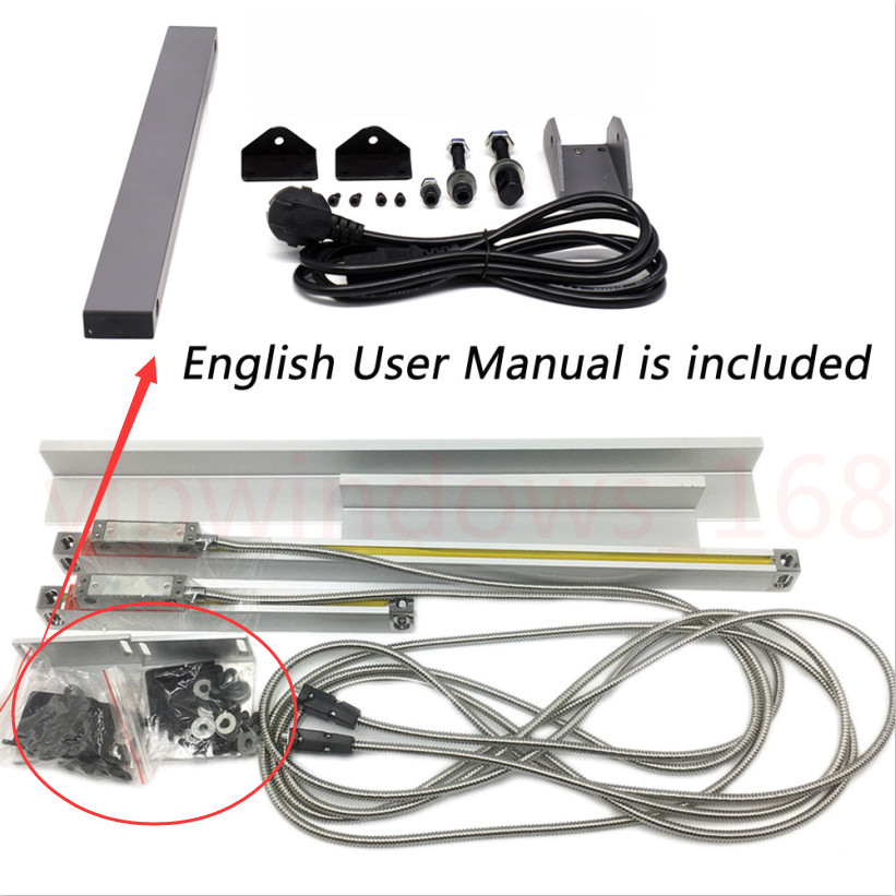 2 Axis Digital Readout DRO Display+12″&36″ TTL Linear Scale Encoder Mill Lathe