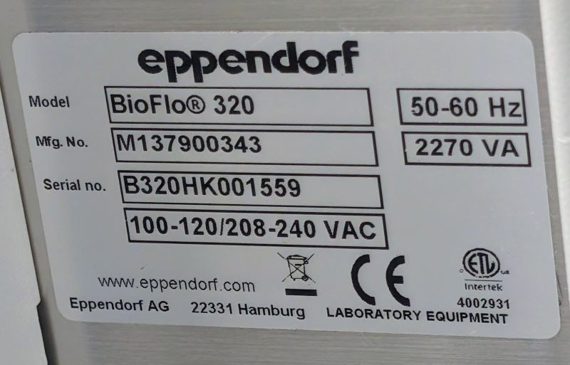 Eppendorf BioFlo 320 Benchtop Bioreactor System