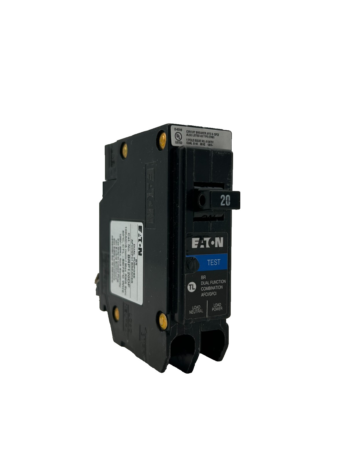 (10) New Eaton BRP120DF Circuit Breaker 20A 1-Pole 120V