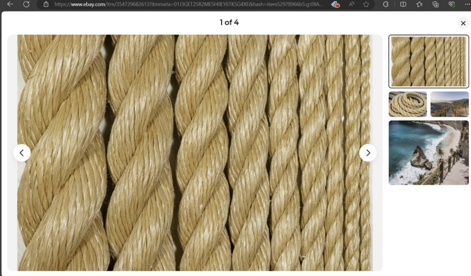 Promanila Rope Unmanila Synthetic Un Manila Tan Poly Decorative Deck Dock Rail