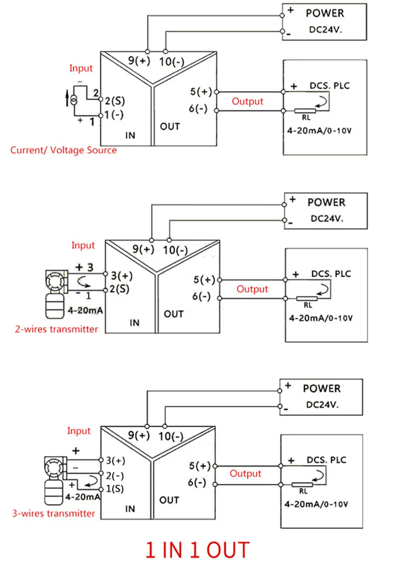 Analog Signal Transmitter 4-20mA 0-20mA Ultra-Thin Isolator 0-10V 0-5V 1-5V