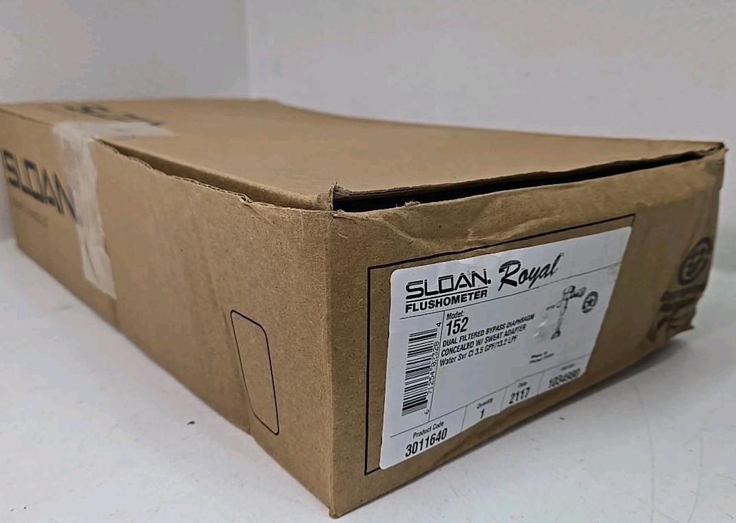 SLOAN Royal Flushometer Model 152 Dual Filtered Bypass Concealed 3.5 GPF 3011640