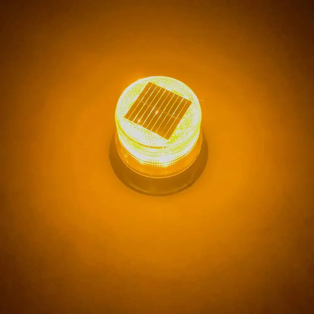 Solar Magnetic Battery Powered 18 LED Amber Warning Lights Strobe Beacon Light