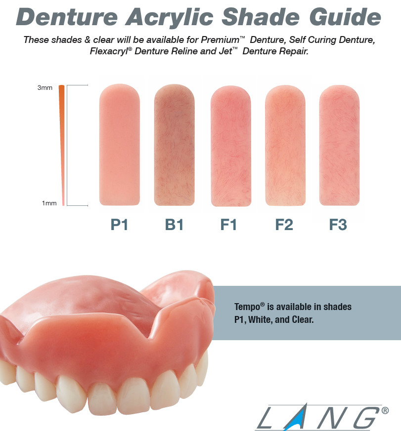 Lang Jet™ Tooth Shade Self Curing Acrylic Resin Crowns Bridges 1lb Shade 60/A1
