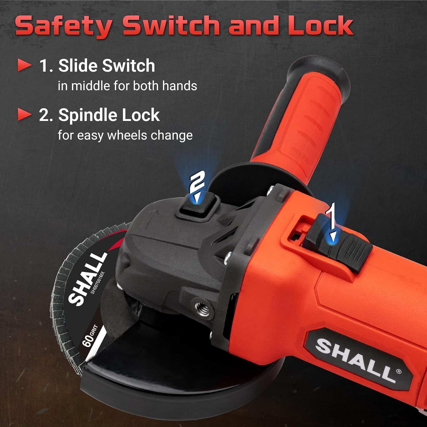 SHALL 4.5″ 4A Angle Grinder 3 Cutting Discs
