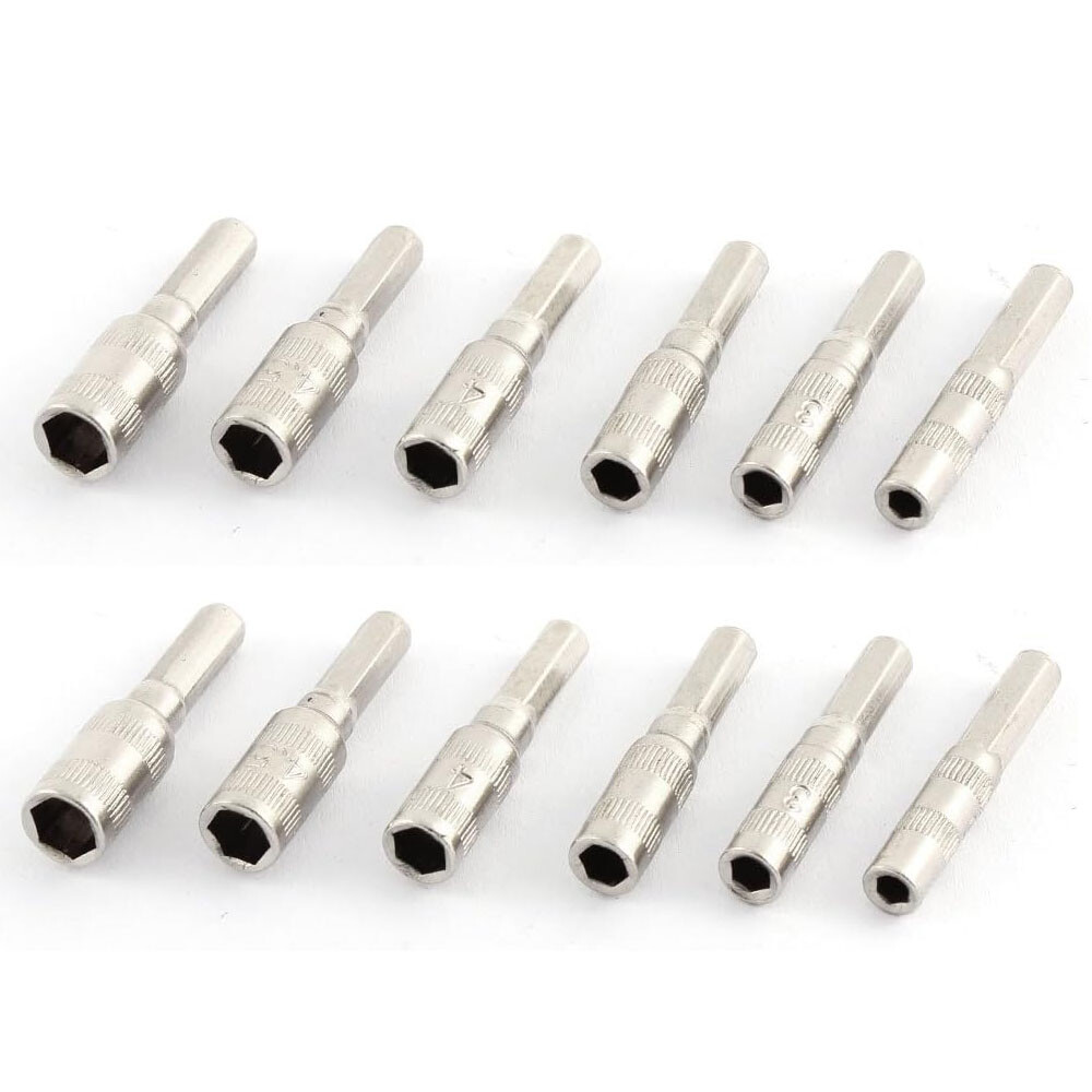 12PCS 6 in 1 H4 Hexagon Shank 6 Points Hex Socket 2.5mm 3mm 3.5mm 4mm 4.5mm 5mm