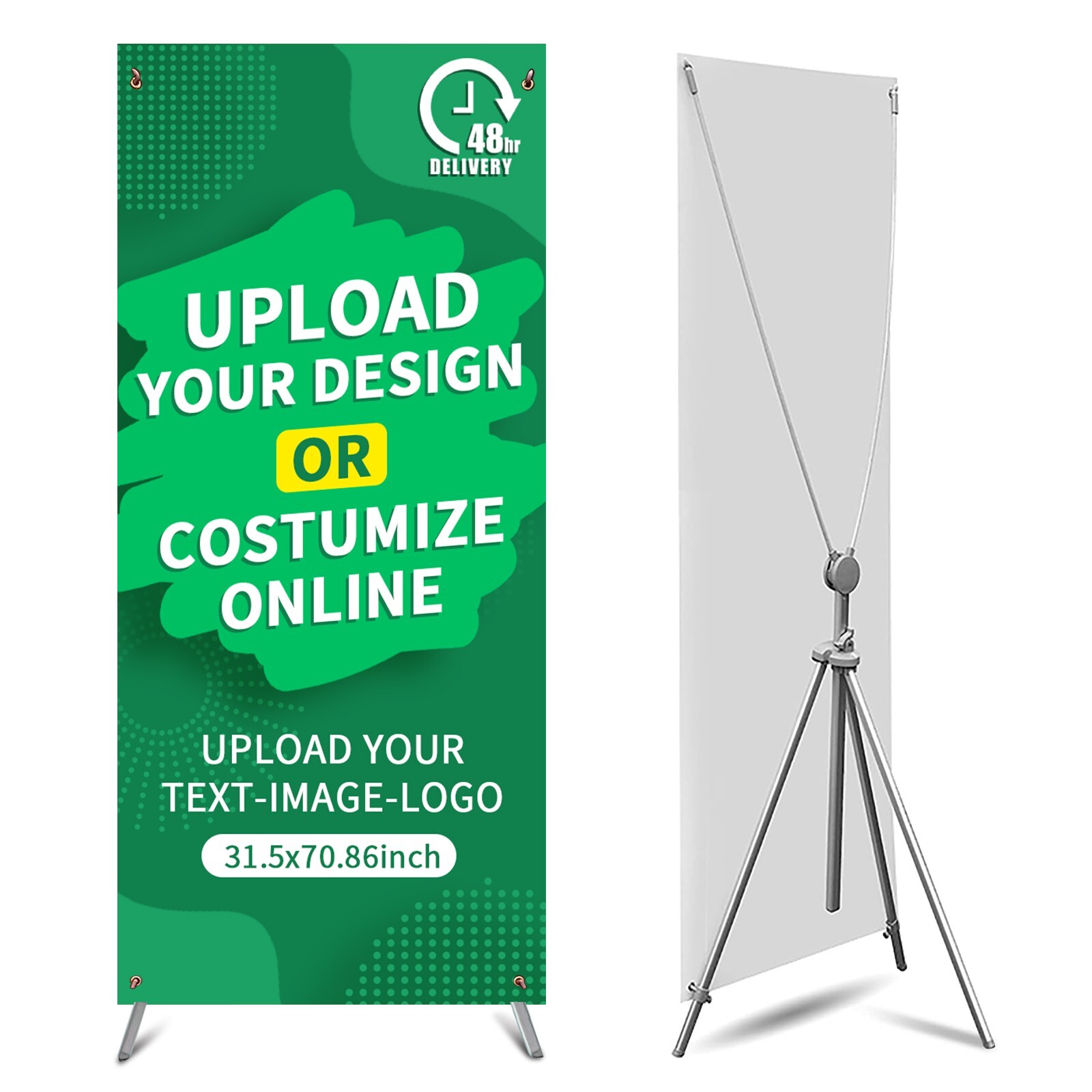 Custom Banner with X Stand-Foldable Stand with Handbag-31.5×70.86in