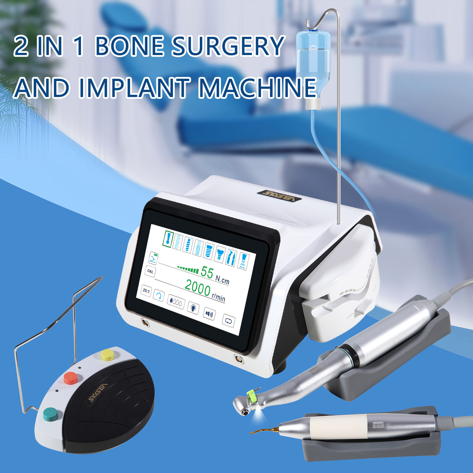 USA Dental Piezo Bone Surgery & Implant Motor 2 IN 1 Bone Cutter Touch Screen