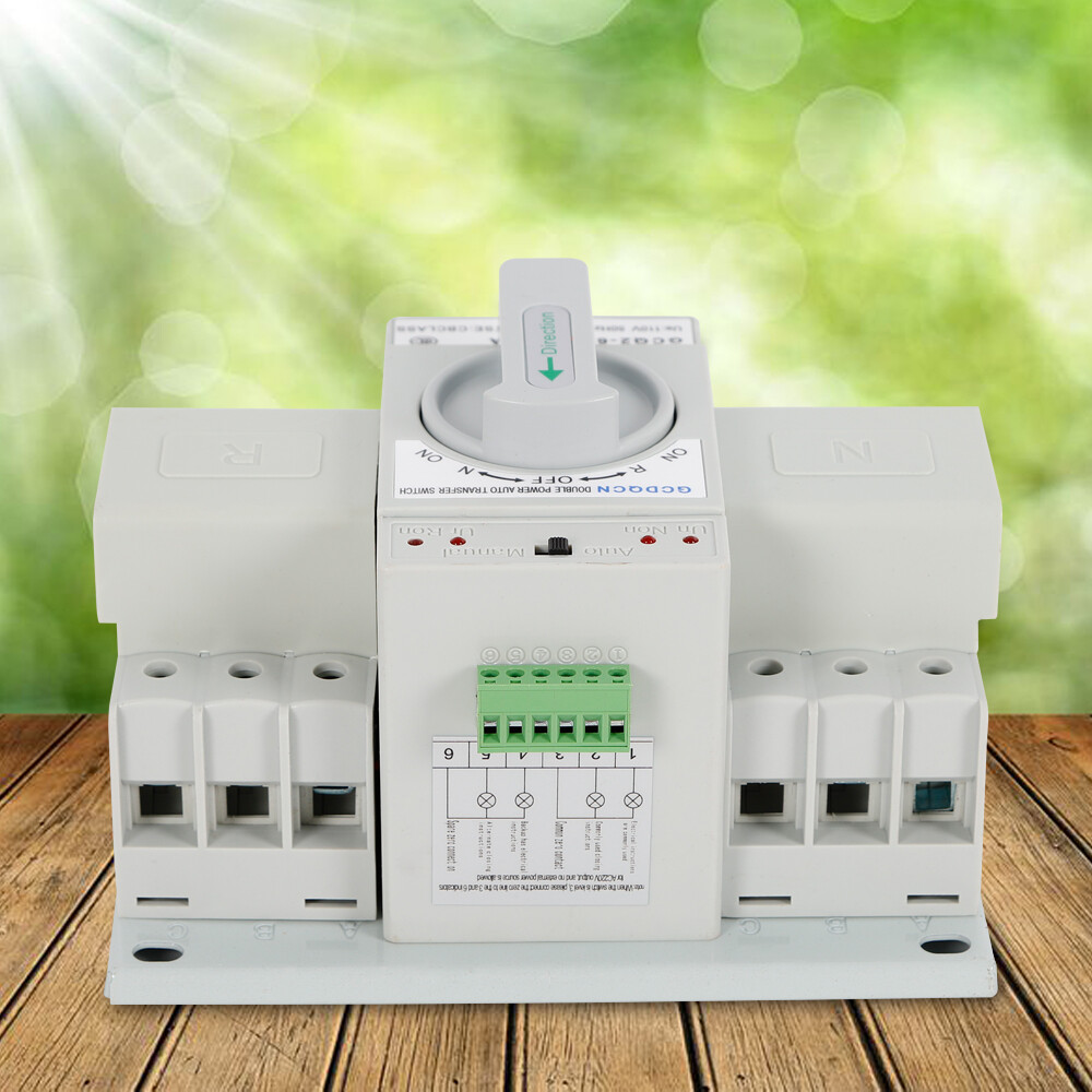 ATS Dual Power Automatic Smart Transfer Switch 63 Amp 3P For Generator 50Hz/60Hz