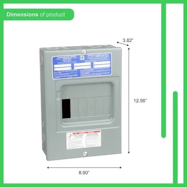 100 Amp Indoor Main Lug Load Center 6 Space 12 Circuit Electrical Sub-Panel Box