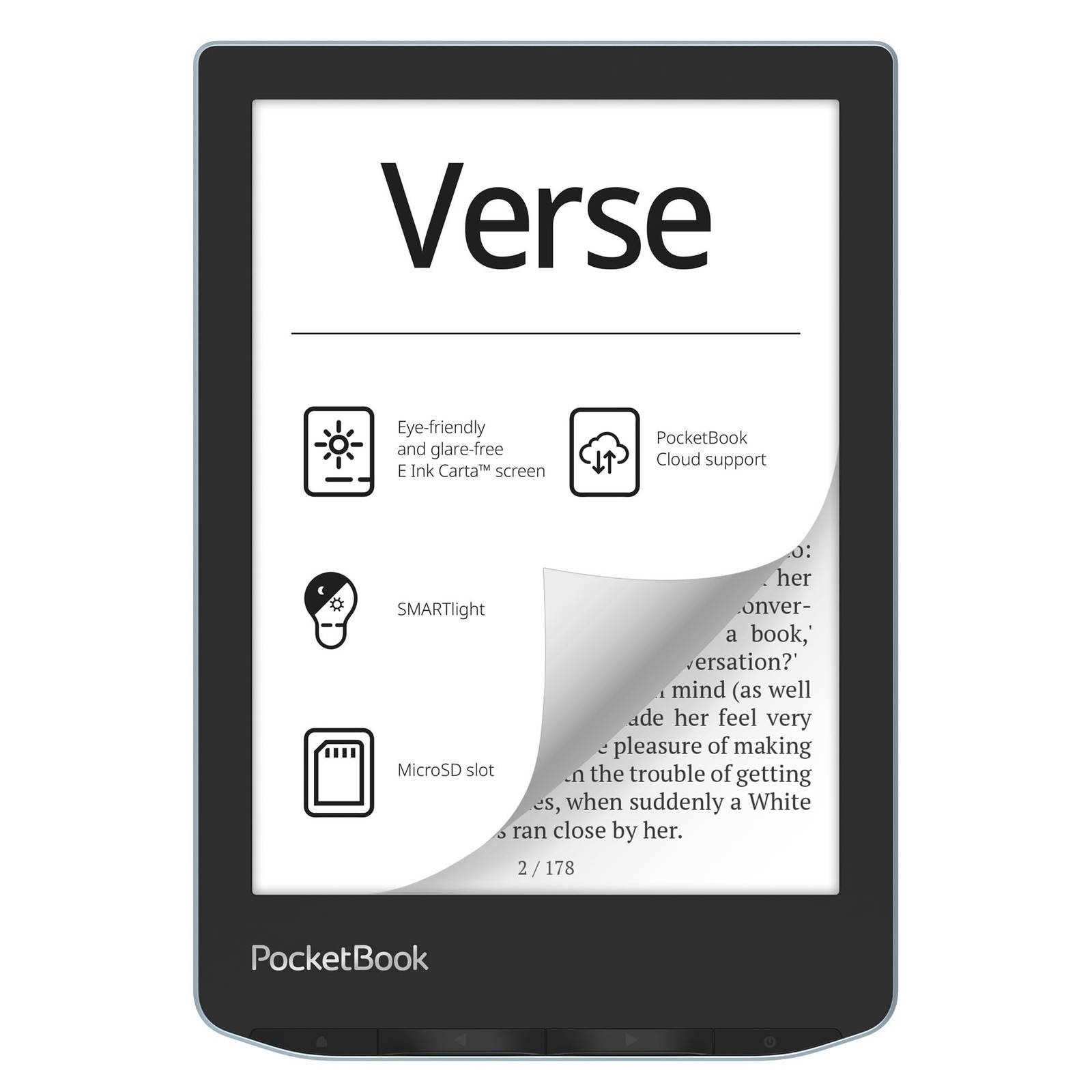PocketBook Verse E-Reader | Eye-Friendly 6» E-Ink Carta™ HD Touchscreen |