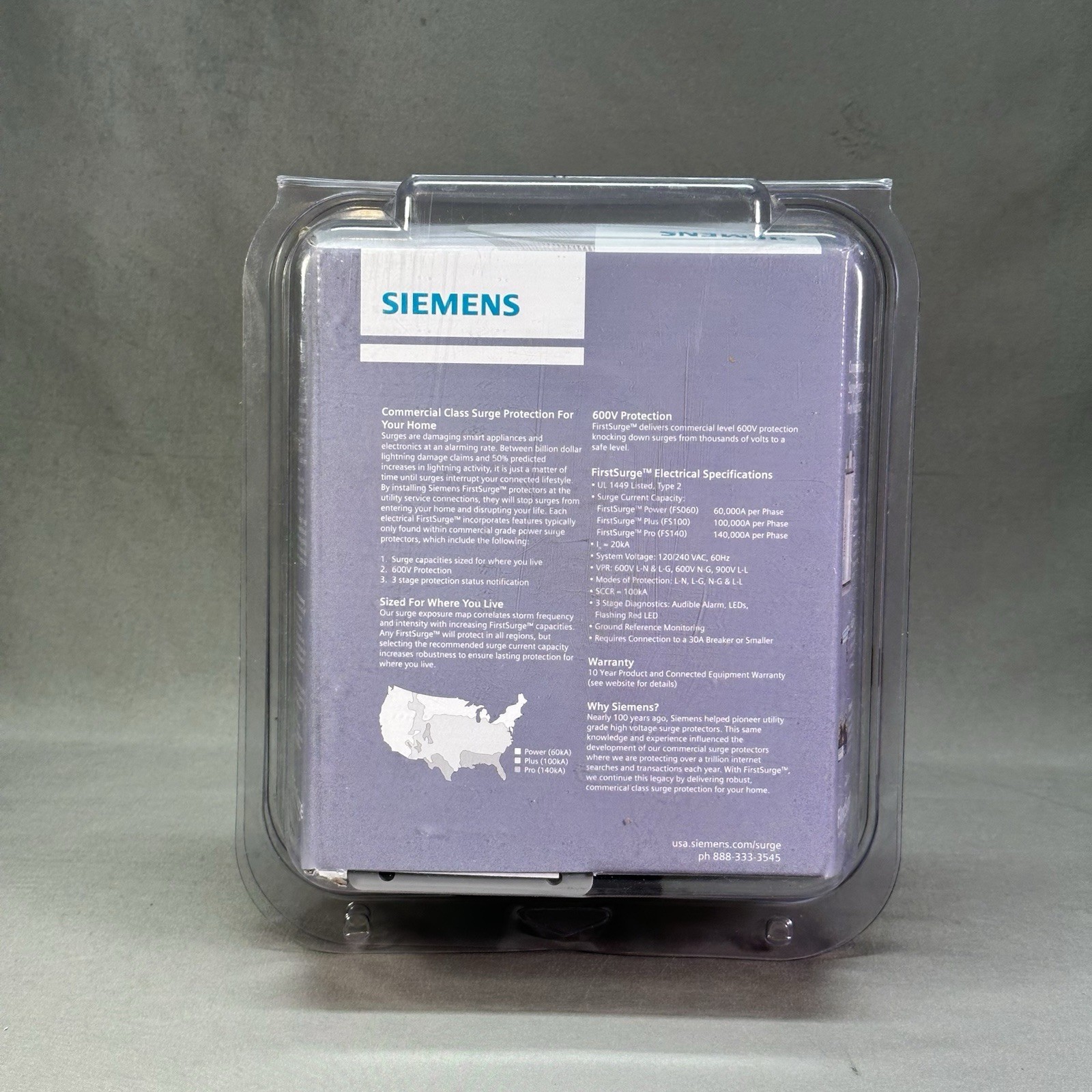 SIEMENS FirstSurge Plus FS100 FS100P Whole Home Surge Protector 100k Amps NEW!