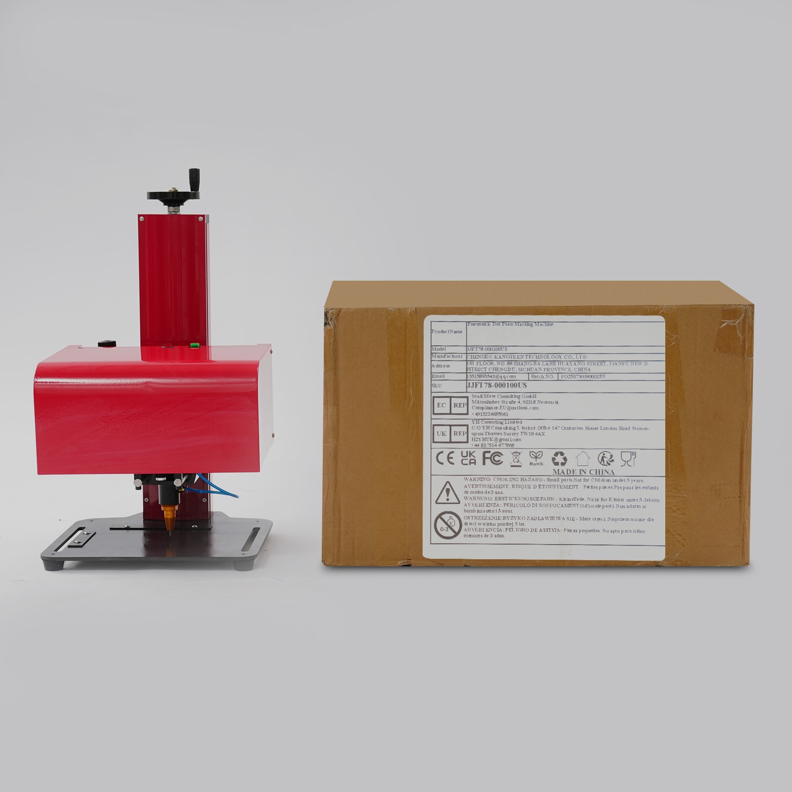 Pneumatic Dot Peen Marking Machine Benchtop For Metal Nameplate Marking