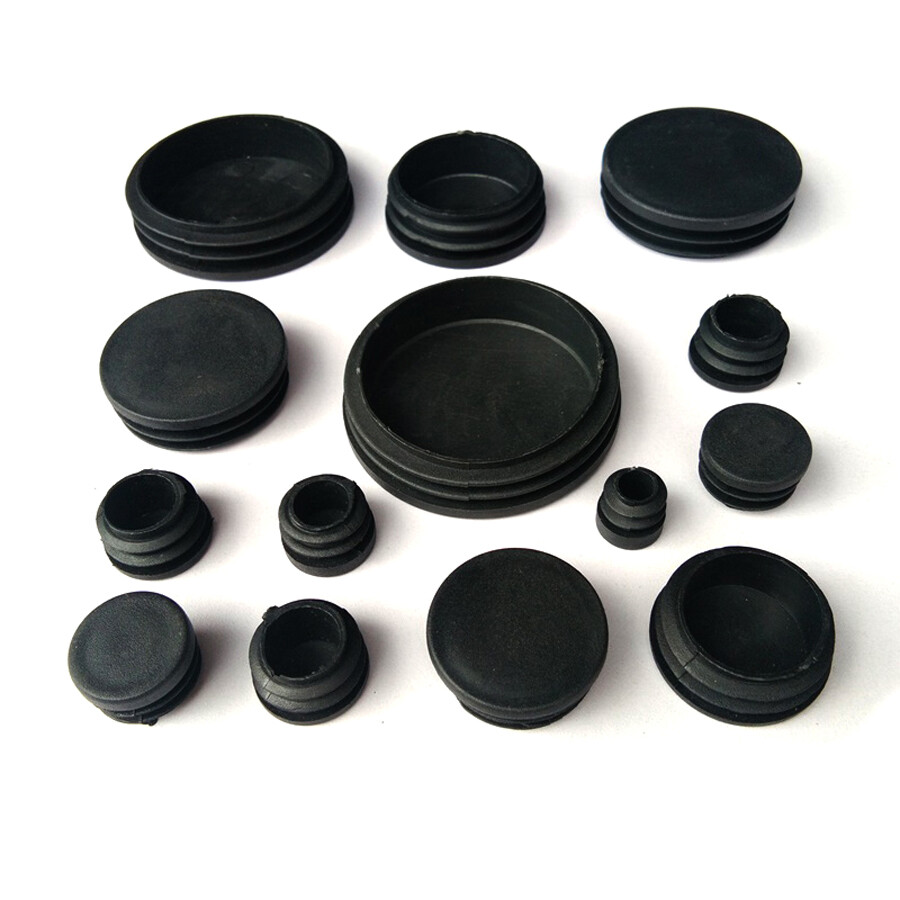 Round Plastic Black Blanking End Cap Caps Tube Pipe Inserts Plug Bung 12~100mm